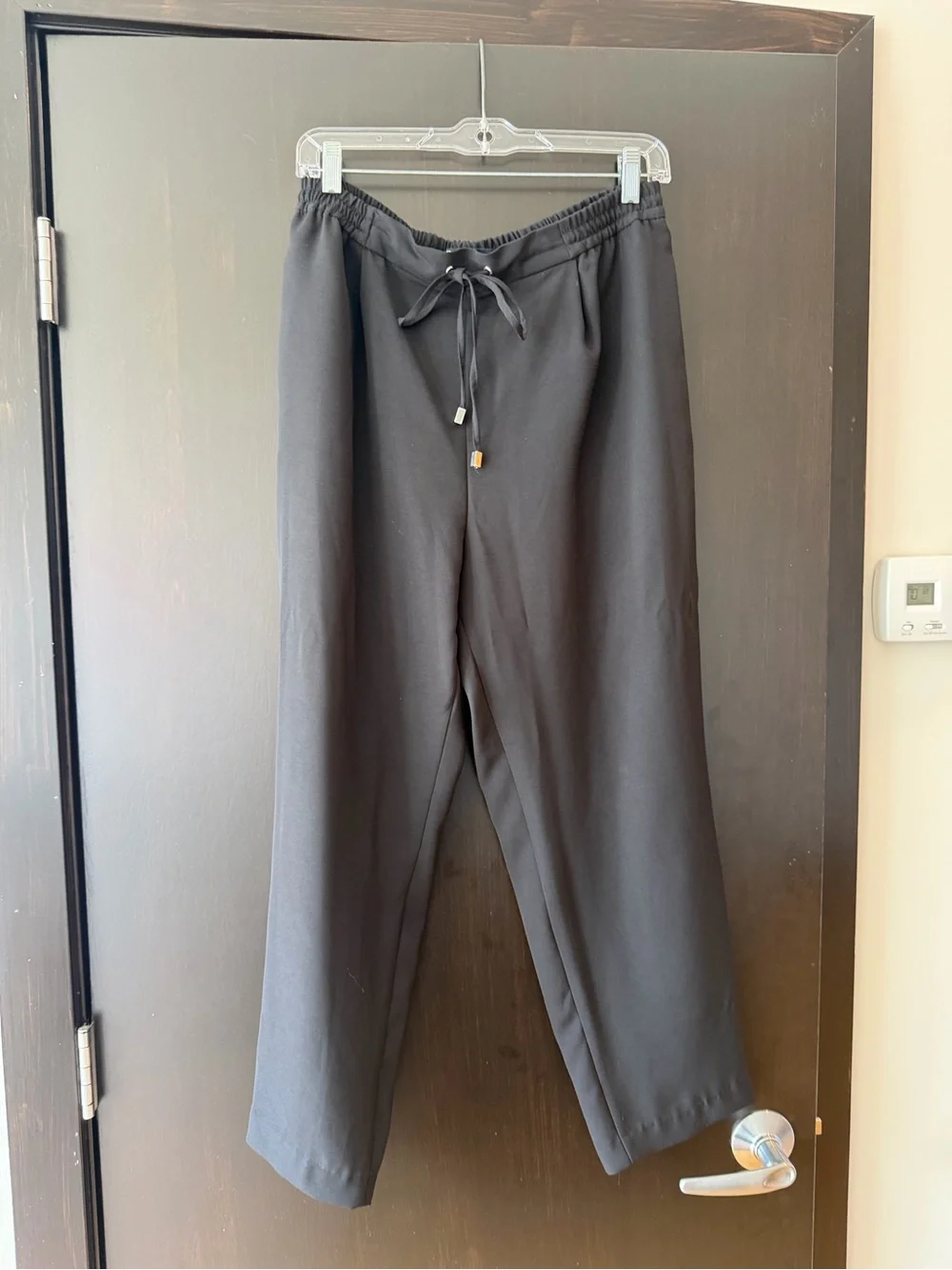 Zara Black Drapey Drawstring Ankle Pants L